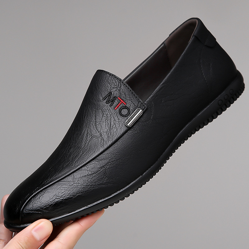 Men's Casual Leather Shoes Soft Leather Soft Bottom Work Shoes Set Foot One Pedal Bean Shoes Fashion British Men's Shoes Wholesale