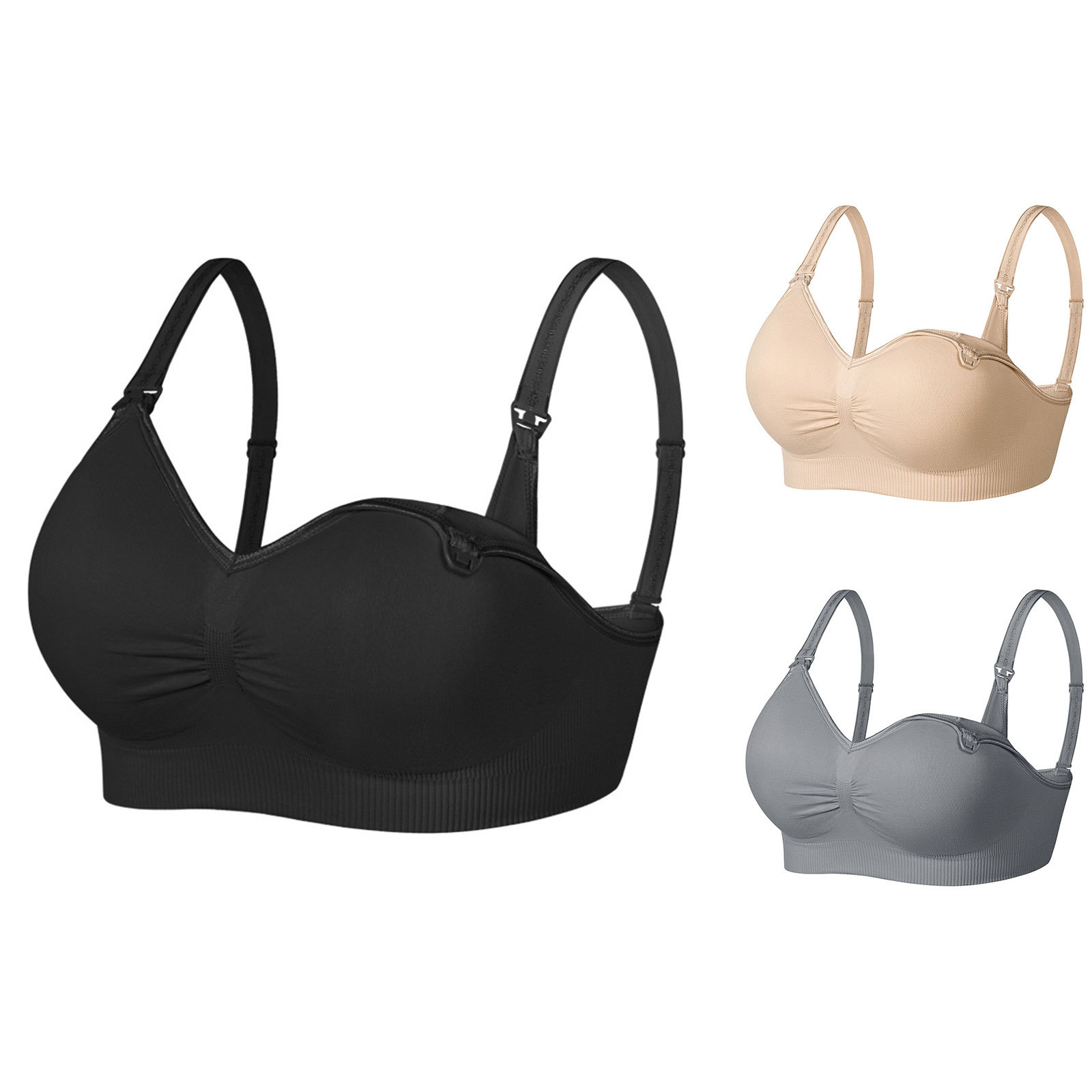 Picture of Lactation Bra Pregnancy Lactation Bra No Steel Ring Pregnant Women's Underwear Gathered Anti-sagging Thin Feeding Underwear