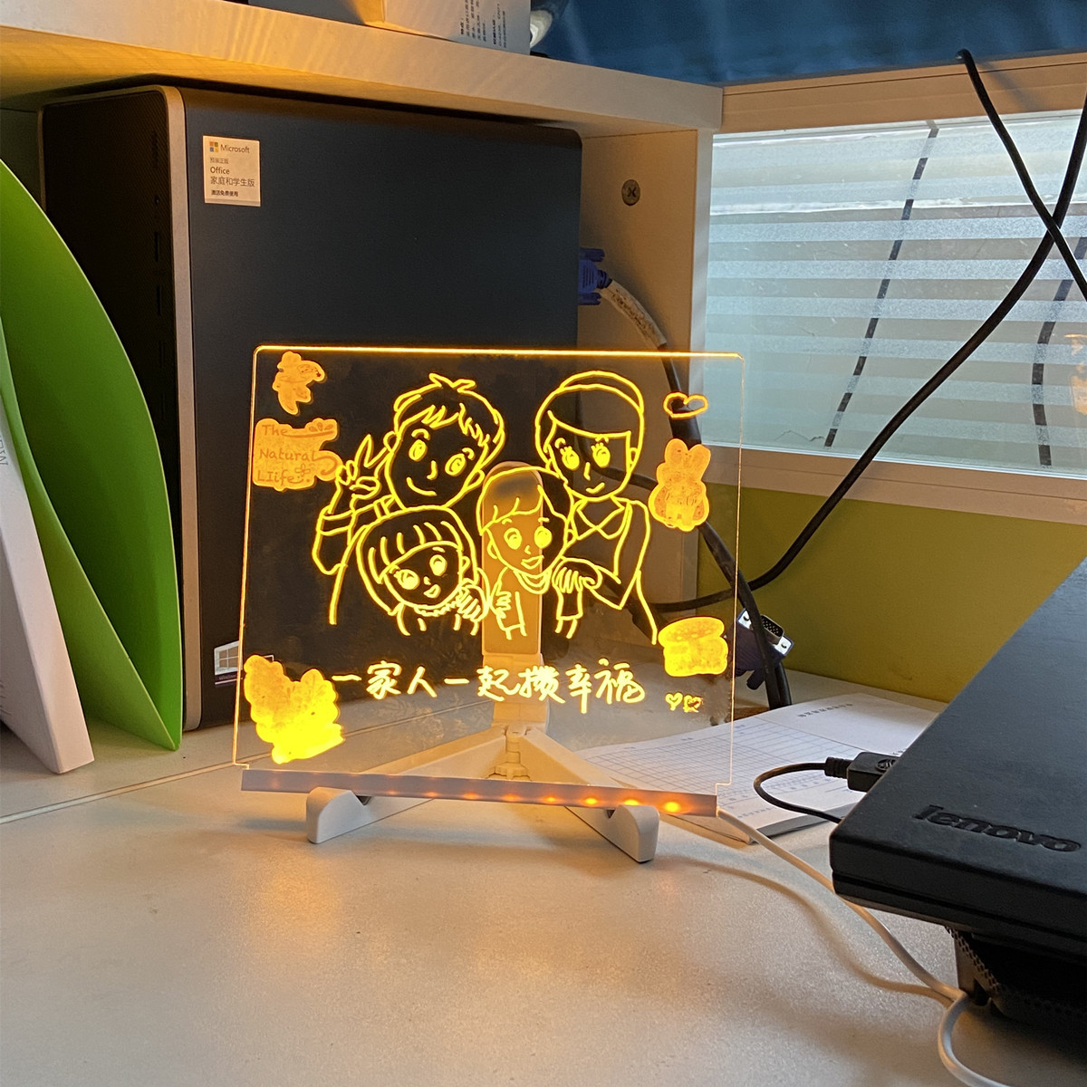 Hand-Wipeable Desktop Luminous Acrylic Transparent Writing Board Blackboard Whiteboard Stall Billboard Led Fluorescent Board
