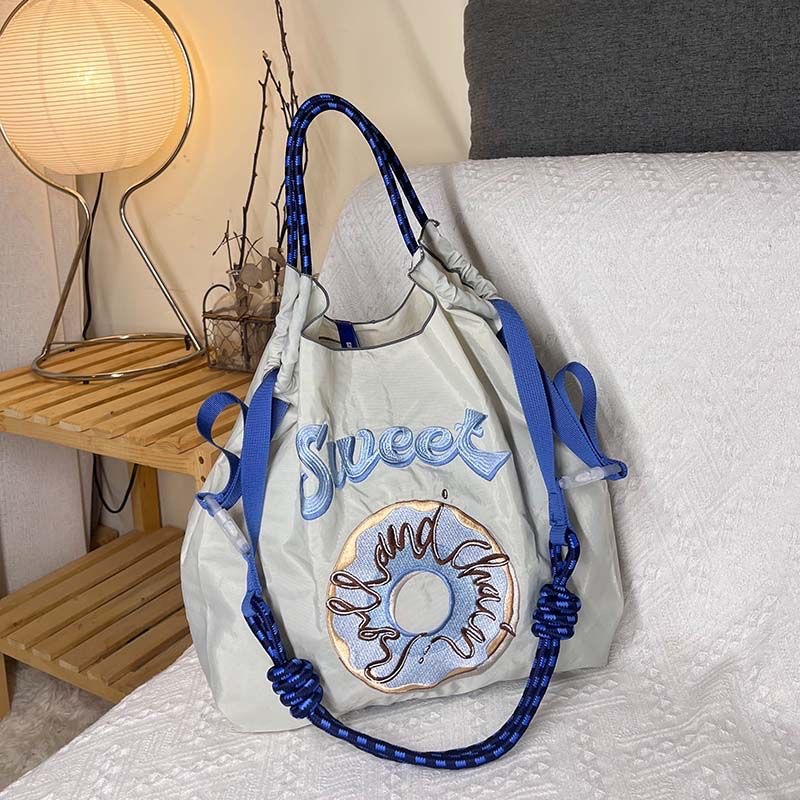 Picture of Japanese homemade ball chain eco-friendly shopping bag nylon embroidered hand canvas bag nylon shopping bag