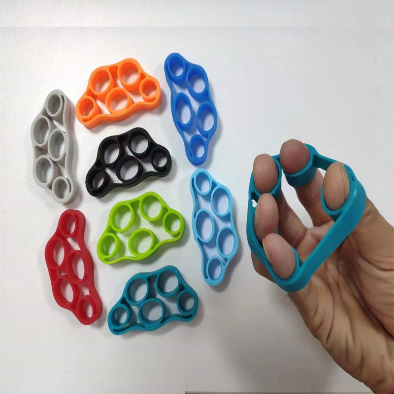 Manufacturer Silicone Finger Trainer Tension Ring Finger Exerciser Hand Rehabilitation Tensioner Five-Finger Massage