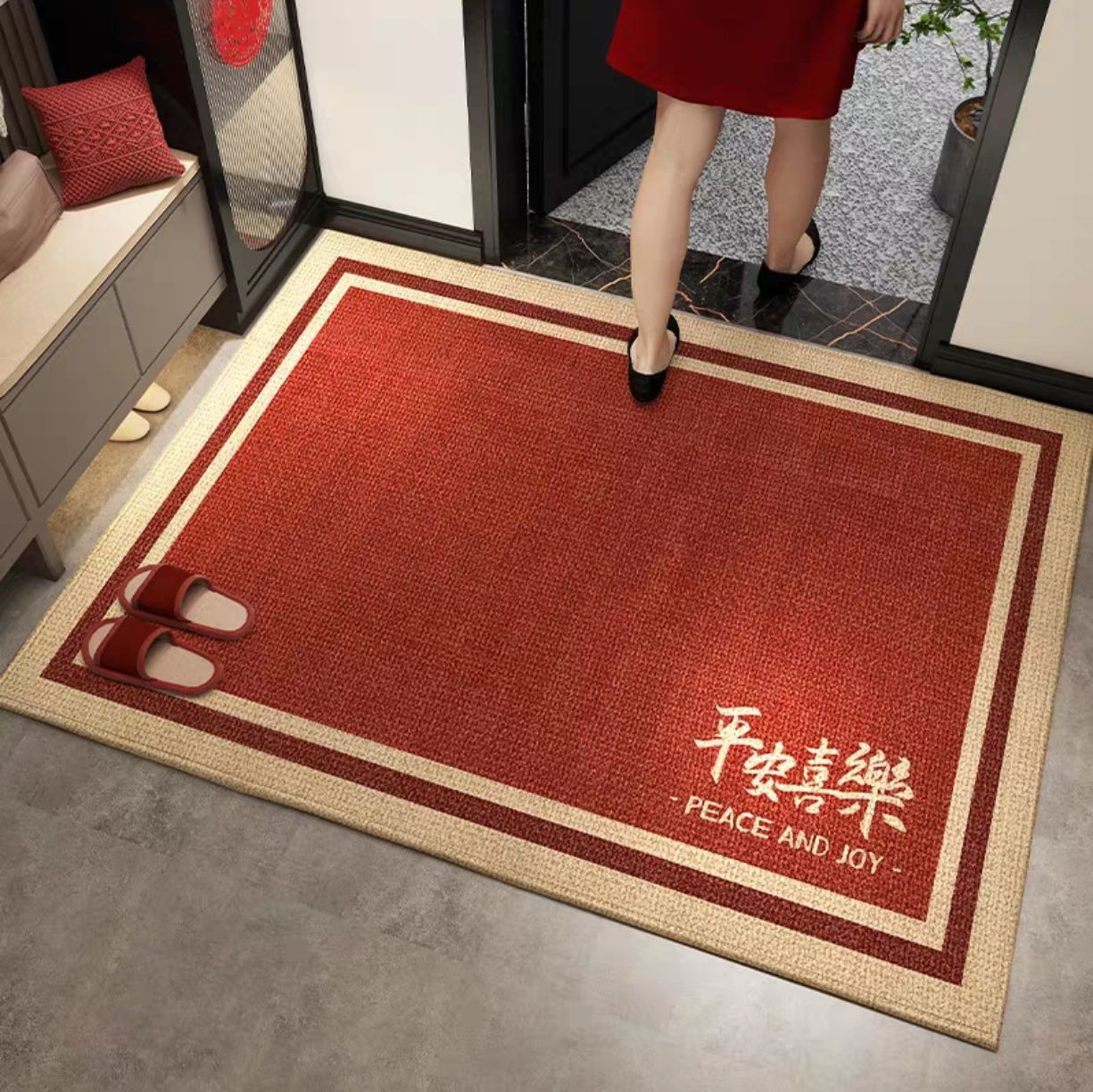 2024 Dragon year festive carpet entrance door mat door mat floor mat hallway non-slip dust absorbing carpet mat