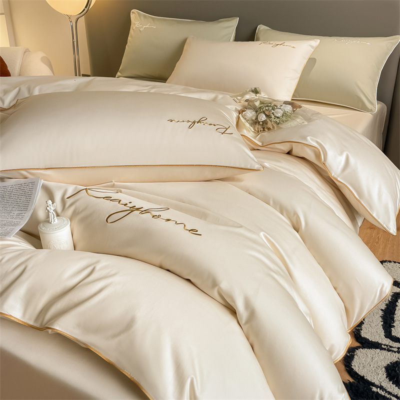 Picture of Light luxury 120 long-staple cotton quilt cover single piece pure cotton quilt cover solid color double-piece quilt cover Nantong bedding