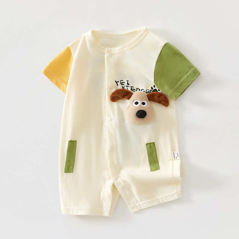 Picture of Baby's jumpsuit summer thin cotton newborn clothes for boys and girls baby super cute climbing clothes cute short sleeve ha clothes