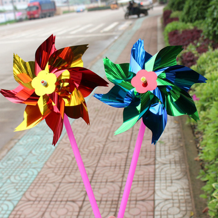 Plastic sheet small windmill square outdoor creative windmill stall selling creative toys Children's Day gift