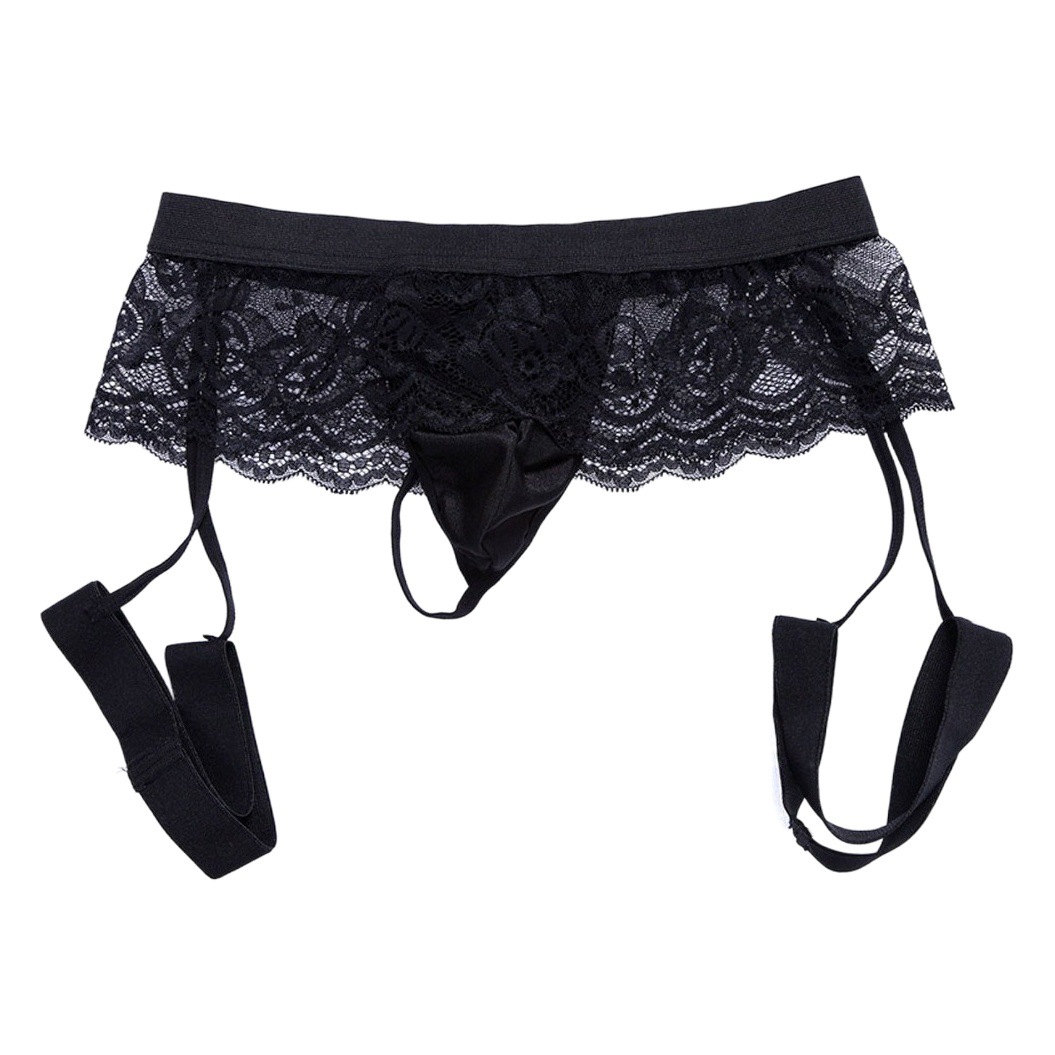 Picture of European and American foreign trade sexy underwear men's lace three-point underwear support wholesale a generation of M1533