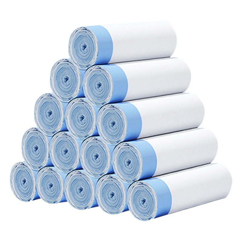 Automatic closing drawstring garbage bag kitchen vest garbage plastic bag large disposable garbage bag 75
