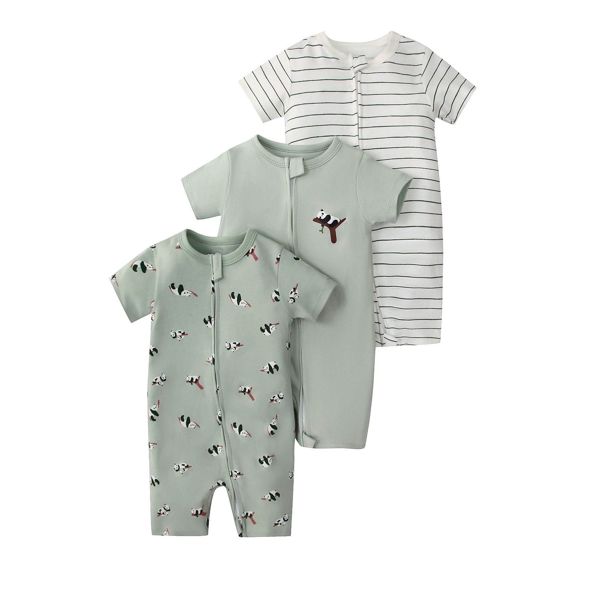 Picture of Foreign trade children's clothing summer baby jumpsuit short sleeve double zipper climbing clothing newborn baby gift box for cross-border