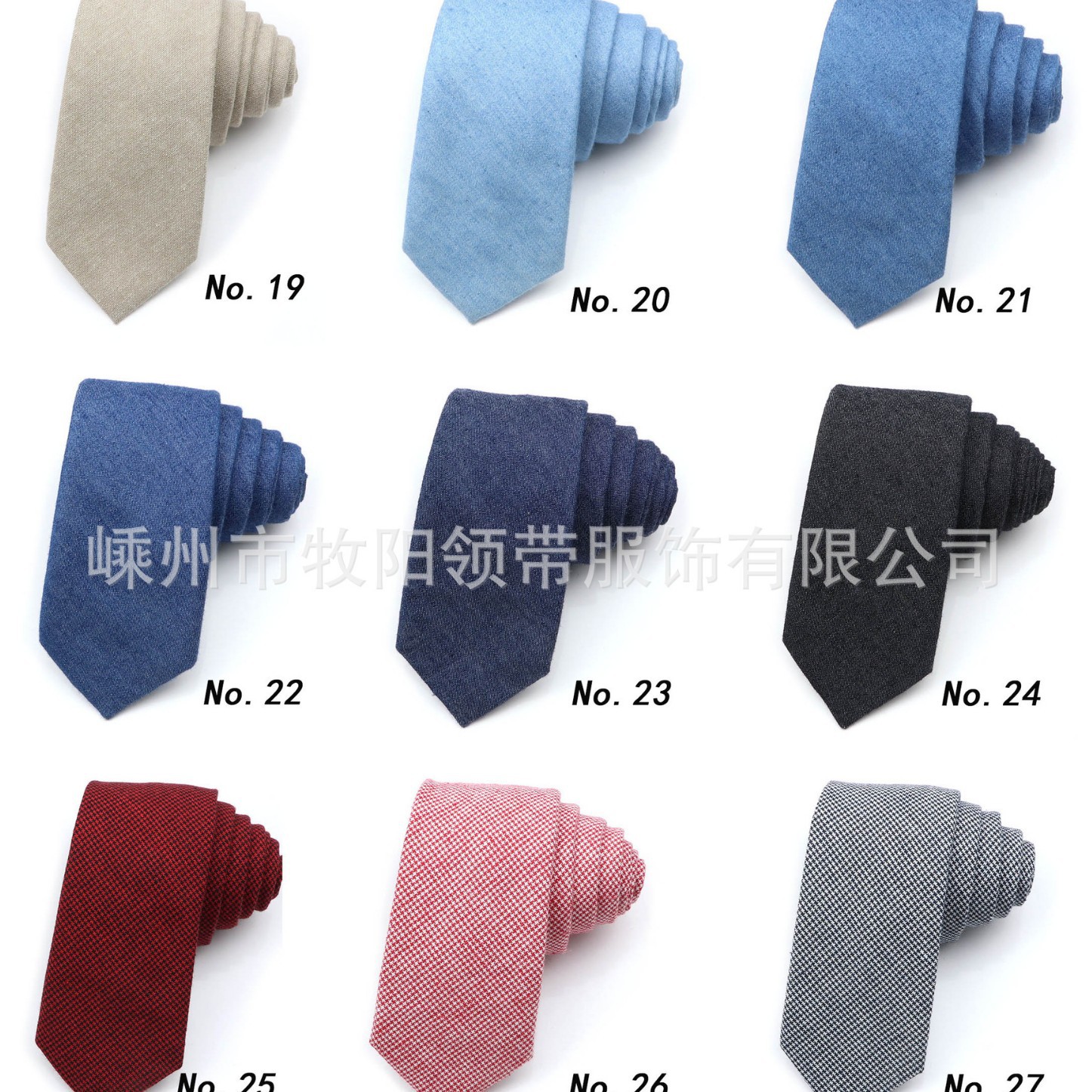 Picture of Cotton and linen tie men's tie casual fashion tie 18 color 6cm ultra narrow tie spot