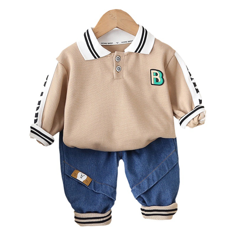 Men's Baby's Autumn Clothing suit New Style Fashionable Girl's Autumn Clothing Children's One-year-old Infant's Spring and Autumn Sweat Set