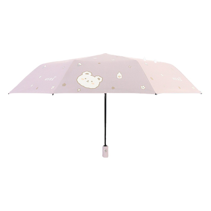 Three-fold black glue 8-bone dual-use umbrella wholesale ins fresh cute sun protection umbrella factory automatic