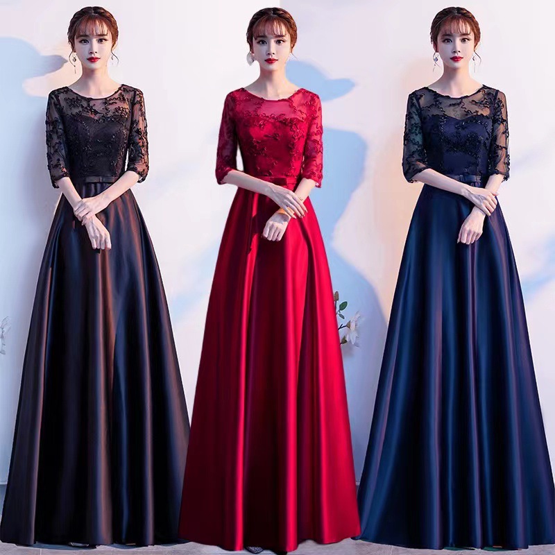 Chorus costume women's long dress new host banquet evening dress chorus competition stage conductor costume