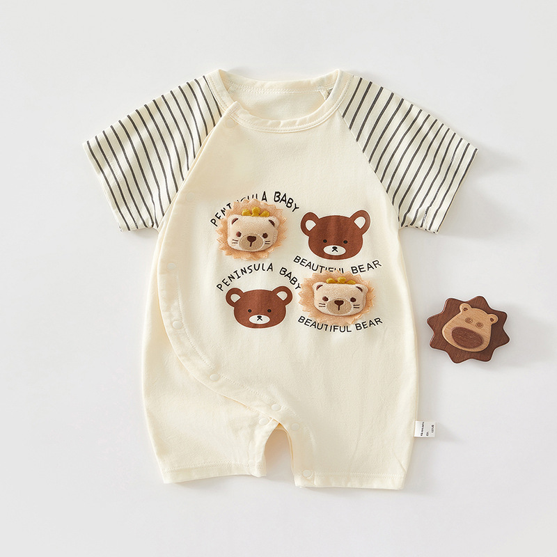 Baby's jumpsuit summer thin cotton newborn clothes for boys and girls baby super cute climbing clothes cute short sleeve ha clothes