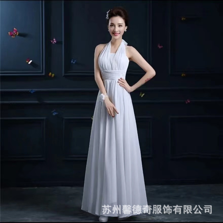 Picture of Bridesmaid Dress women's long fairy dress Korean style birthday banquet adult ceremony can be worn at ordinary times girlfriends Sisters Group dress