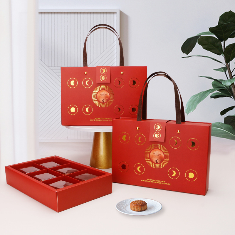 2024 New High-end Mid-Autumn Festival Moon Cake Box Packaging Gift Box Moon Cake Paper Box Accompanying Gift Souffle Gift Box in stock