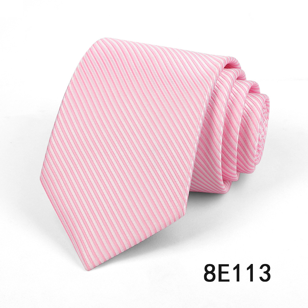 Picture of Men's Tie Business Casual Stripesd Tie 8cm Polyester Jacquard Embroider Print Tie Wholesale Formal Wear