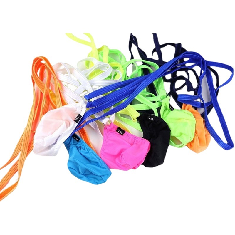 Men's halter strap thong men's sexy strap thong men's T pants color matching thin strap men's pants