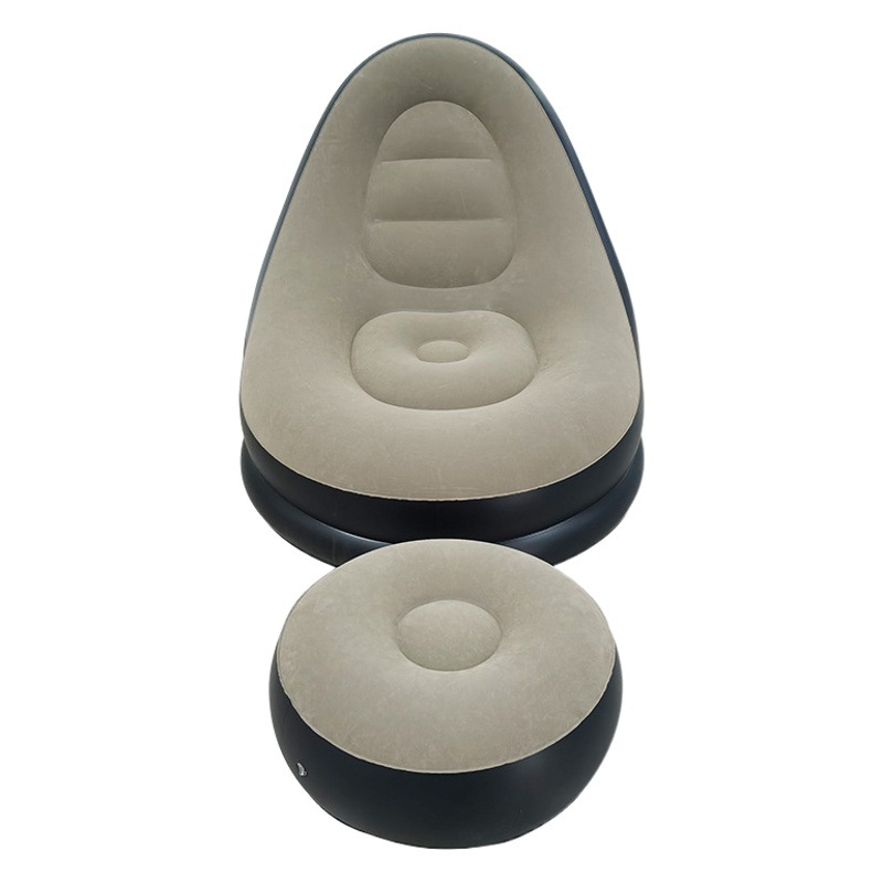 American Flocked Inflatable Sofa Music Festival Outdoor Lazy Sofa with Foot Pedal Home Leisure Adult Air Lounge Chair