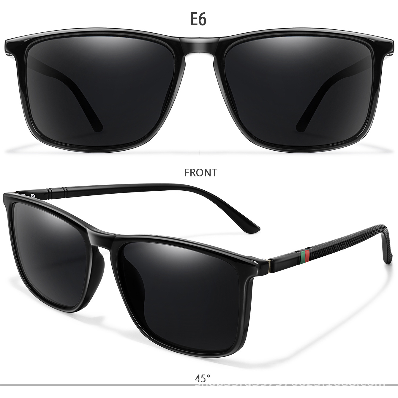Picture of AliExpress wish shrimp skin popular polarized sunglasses square large frame classic glasses men and women driving fishing sunglasses