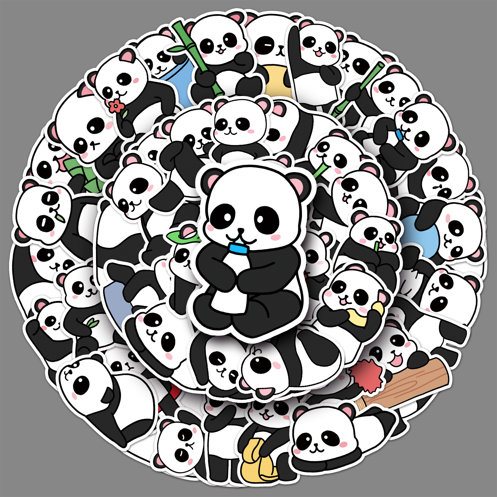 50 Panda Graffiti Cartoon Cute Original Animal Children Goo Card Decorative Phone Case Luggage Case Sticker Waterproof