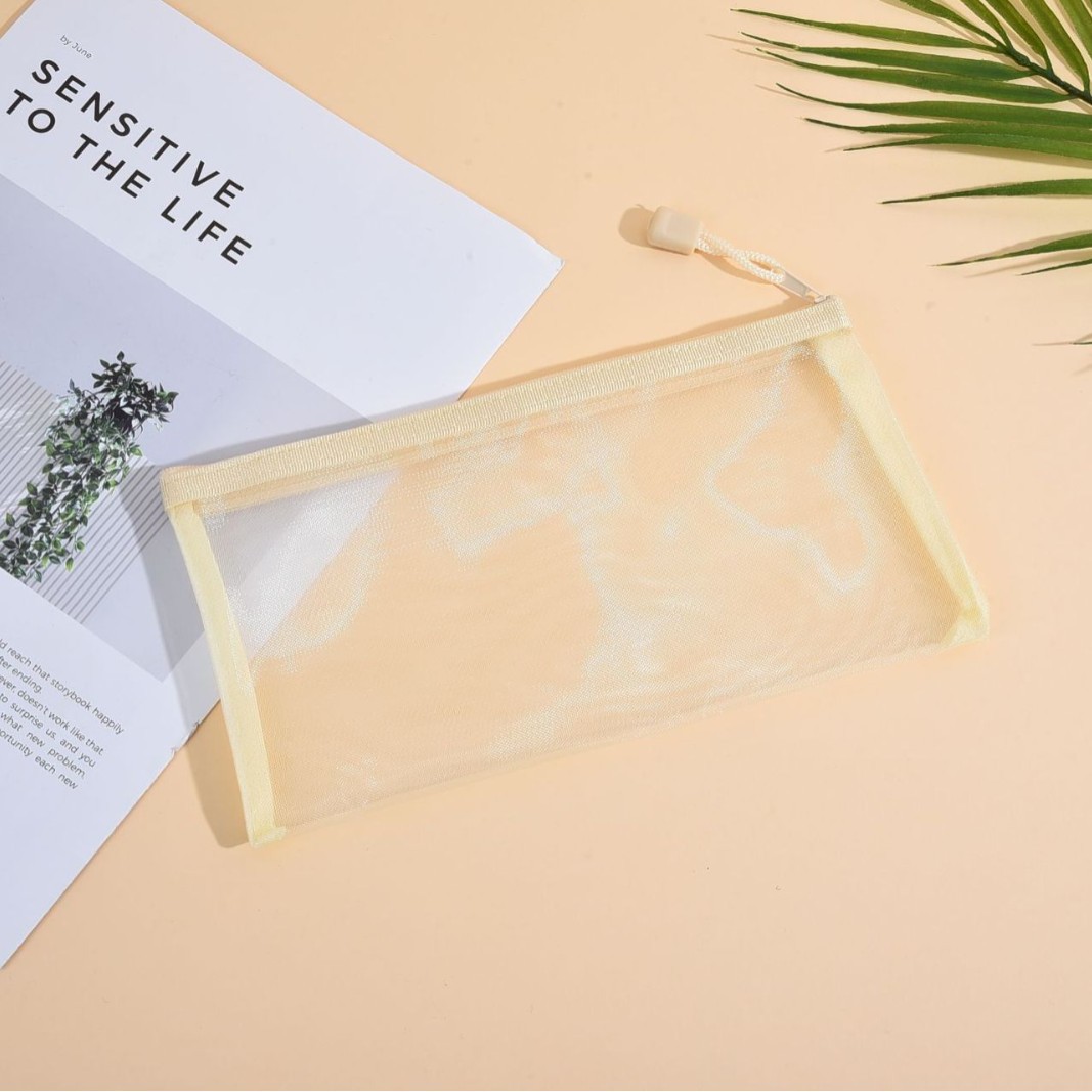 Picture of Mesh Toy Storage Transparent Zipper Bag Nylon Plus Upgrade Encryption Mesh Pencil Bag Student Examination Pencil Bag Makeup Wash