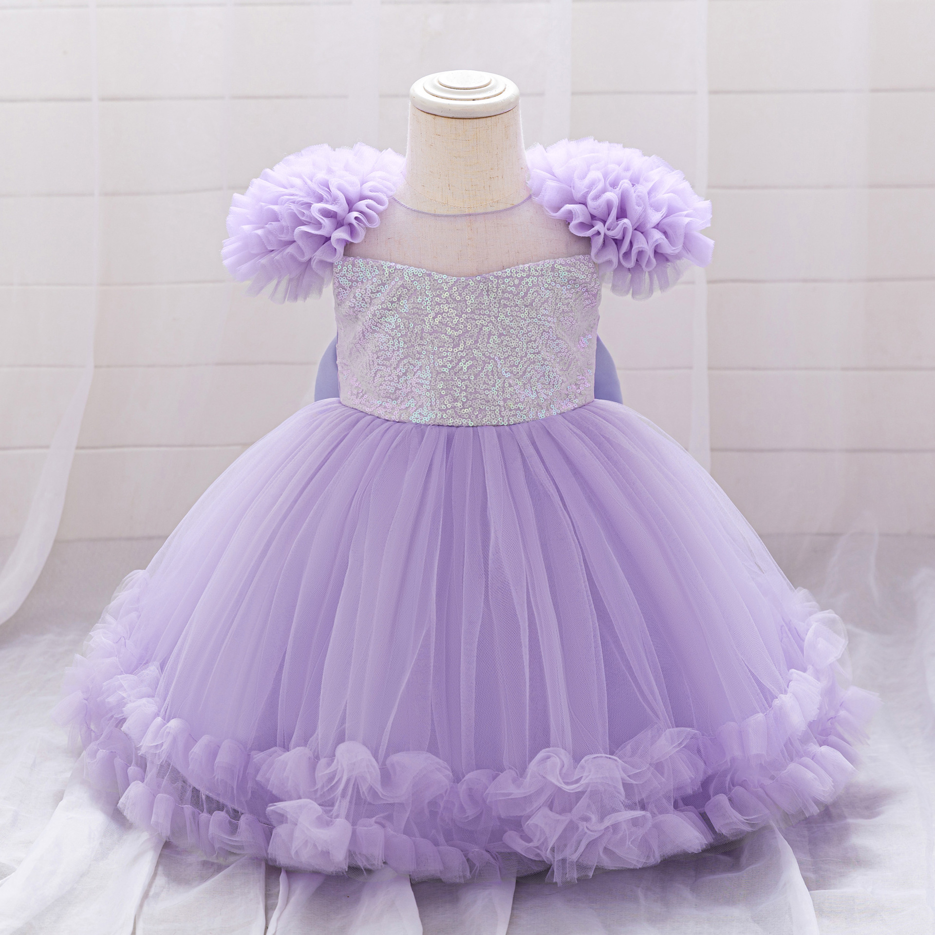 Children's Dress Princess Dress Sequin Mesh Girl Baby One Year Birthday Wedding Dress dress Baby Dress