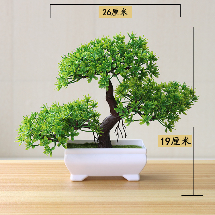 Picture of Sakura Snowball Simulated Plant Potted Grass Ball Bonsai Small Tree Home Decoration Flower Ornament Creative Mini Small Round Ball
