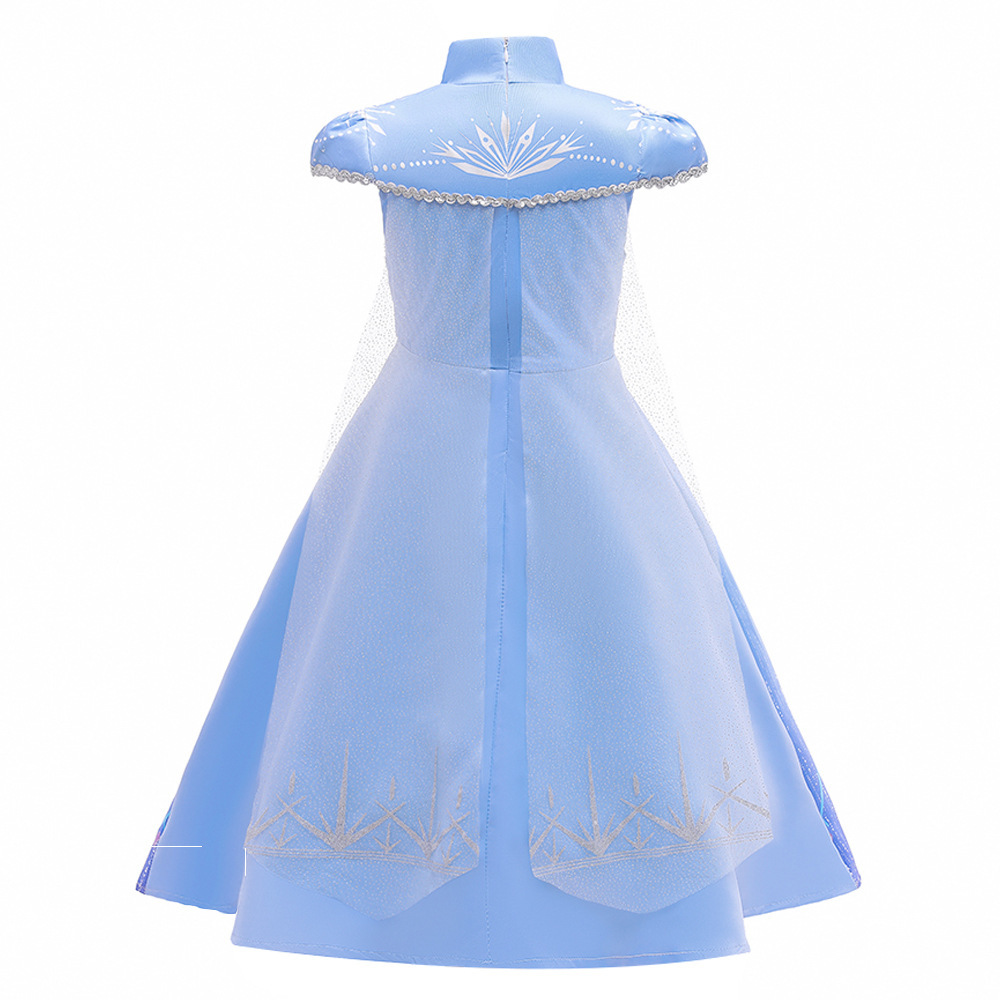Picture of 2025 European and American Frozen 2 Elsa Princess Puff Dress Elsa Children's Dress Cosplay Performance