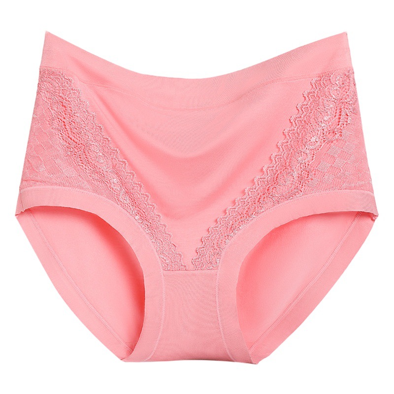 Women's soft modal high waist breathable lace high waist briefs for plump mm200 kg plus size plus size