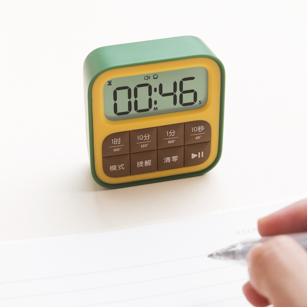 Picture of New fruit mini timer kitchen time management children learning planning mute alarm clock magnetic wall hanging