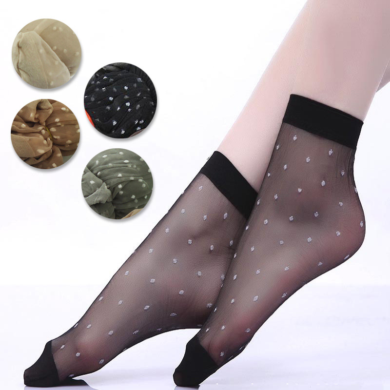 Picture of Zhuji factory wholesale stockings summer ultra-thin breathable crystal round short stockings stall market exchange socks