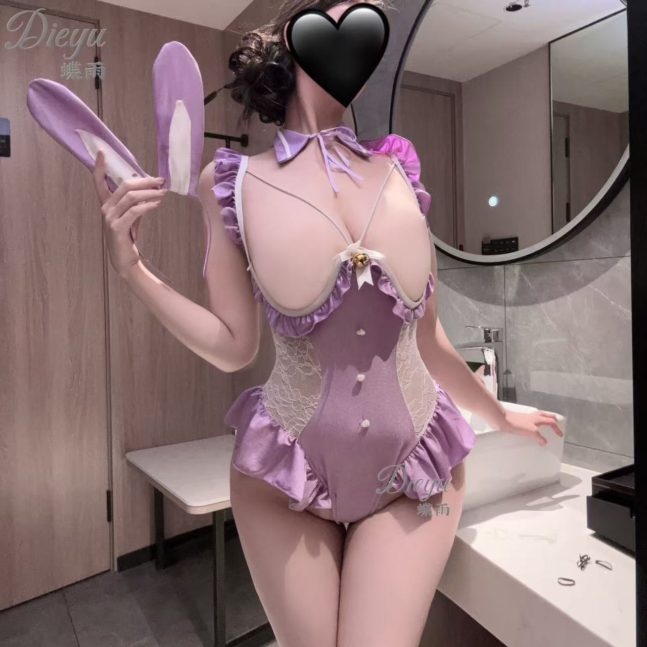 Butterfly rain erotic lingerie Alice bunny girl one-piece suit opening temptation flirting breastless backless uniform