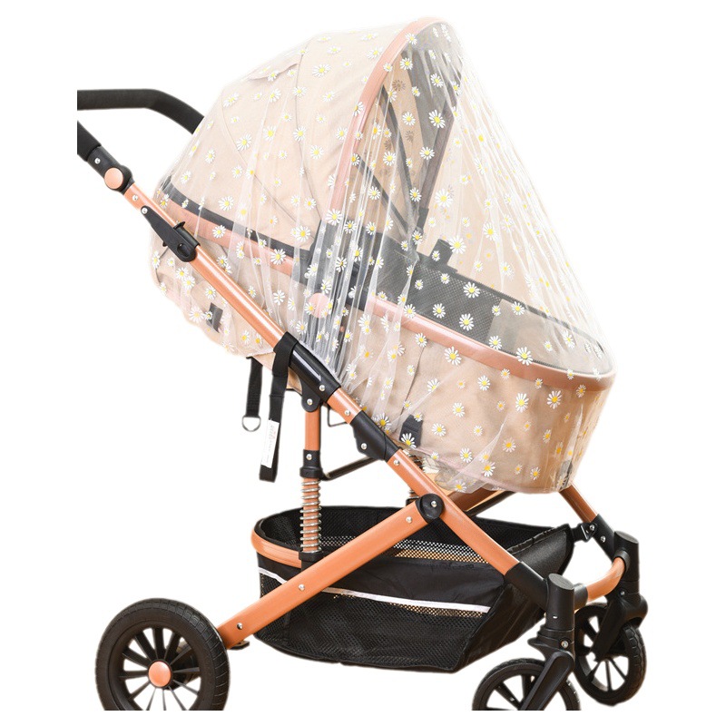 Baby carriage mosquito net full cover printed stroller mosquito net increased encryption baby umbrella anti-mosquito net mosquito net cover universal