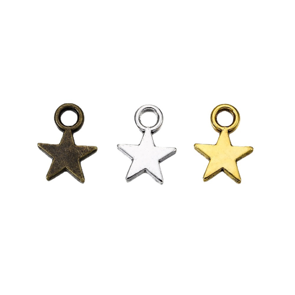 Picture of DIY handmade jewelry accessories alloy star pendant 100pcs homemade necklace key ring pendant manufacturers wholesale