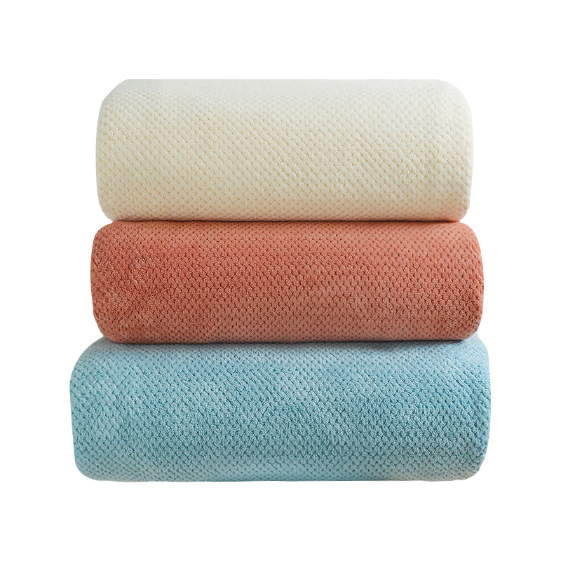 Picture of Coral Fleece Bath Towel Pineapple Big Bath Towel Thickened Shake Tone Same Style Beach Towel Absorbent Household Adult Bath Towel