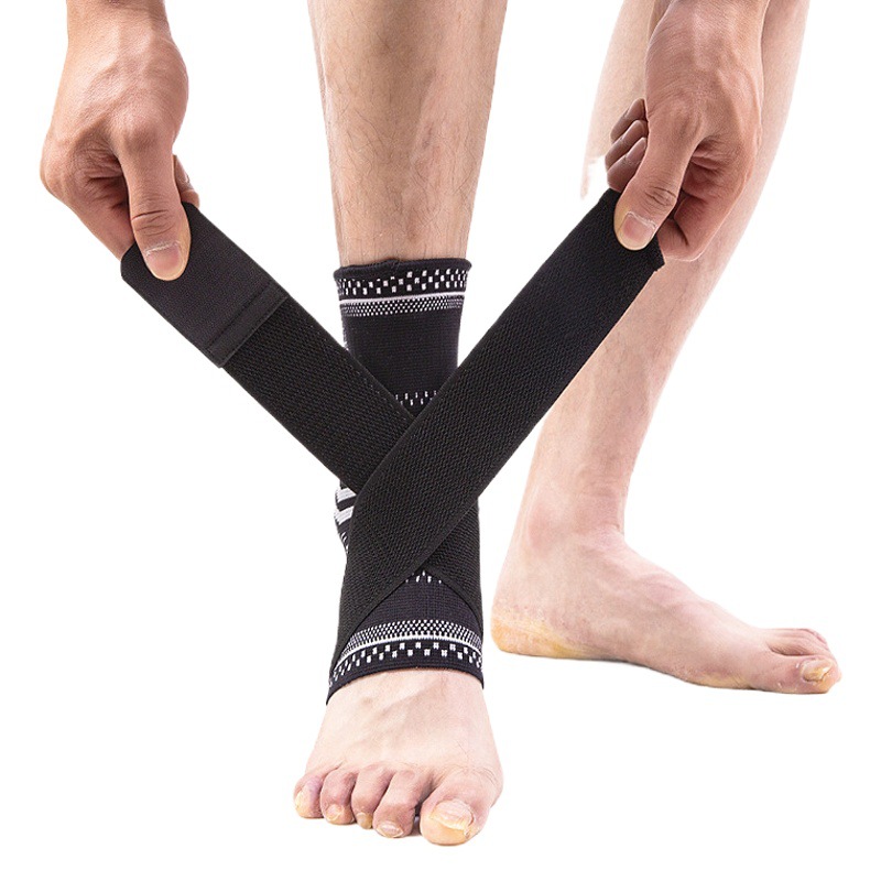 Sports Silicone Ankle Brace Nylon Elastic Strap Compression Ankle Brace Basketball Summer Breathable Knitted Breathable Style