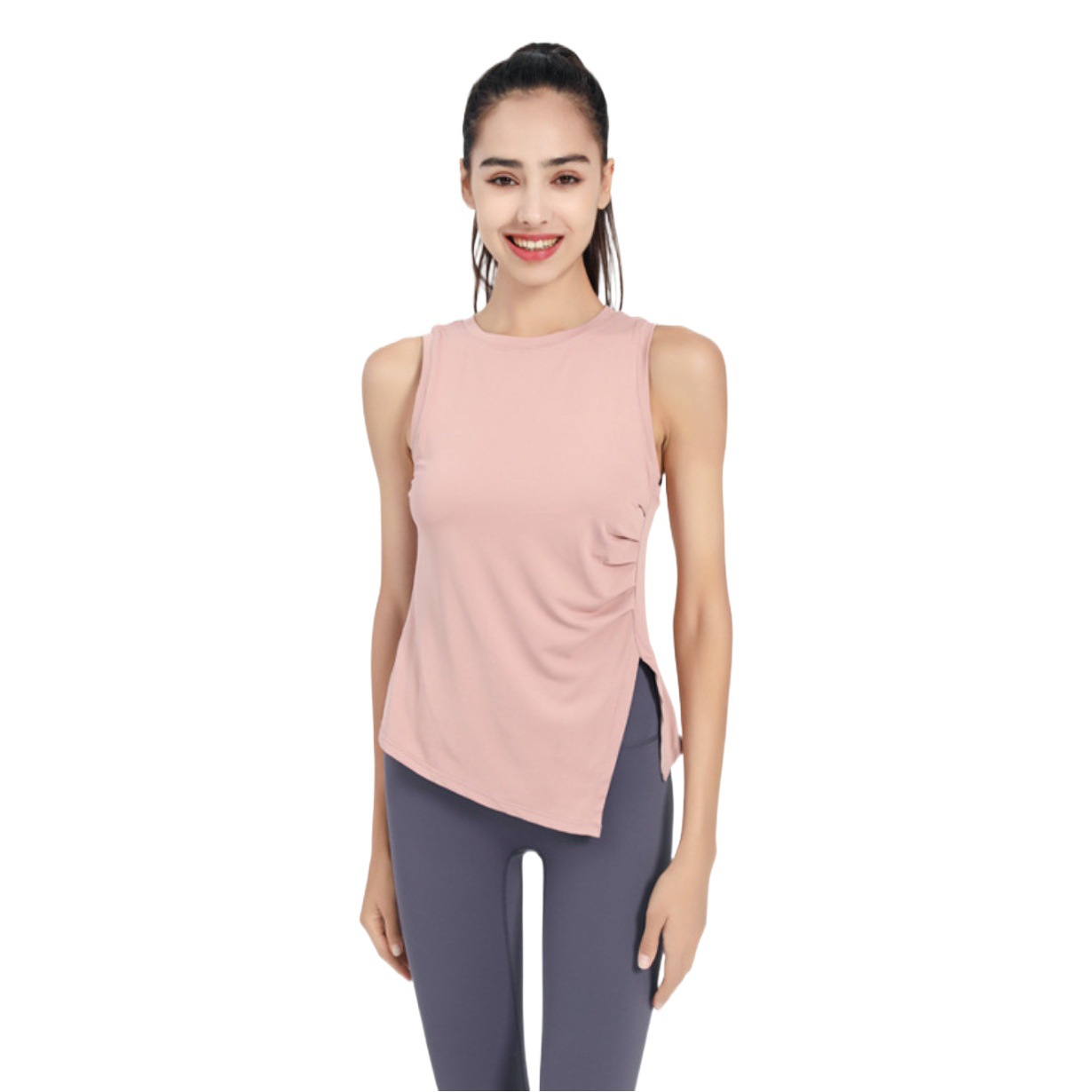 European and American Yoga Clothing Top Women's Summer Sleeveless Fitness Vest Quick-drying Sports Top T-shirt Exercise Clothes Fitness Clothes