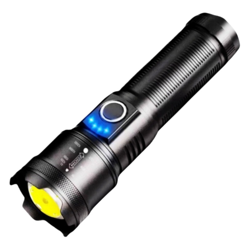 Cross-border new telescopic zoom Type-C rechargeable P50 strong light Flashlight LED outdoor charging treasure flashlight