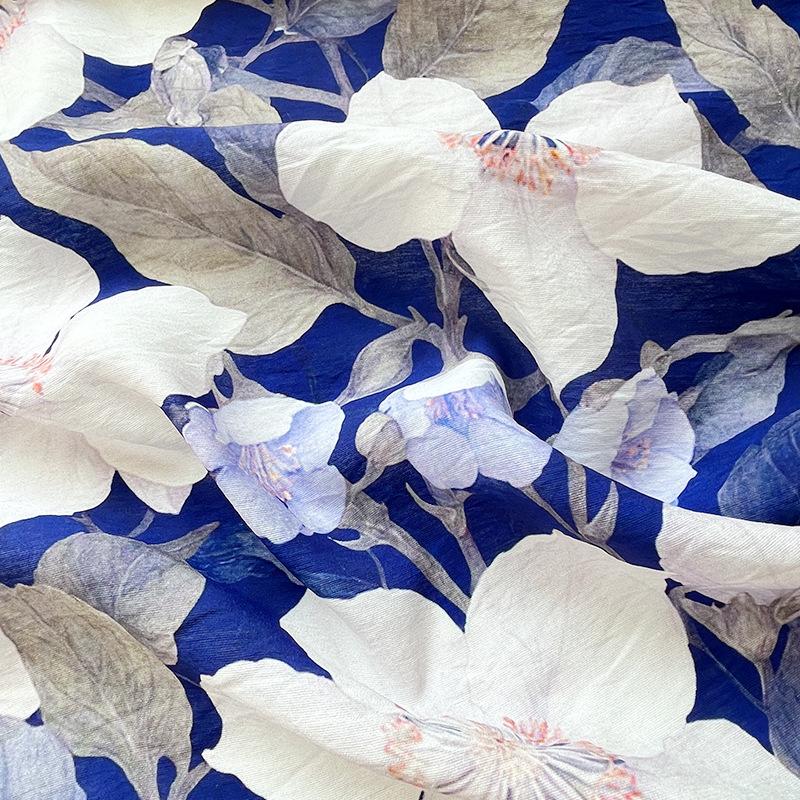 New Chinese-Style Digital Printed Fabric Brocade Cotton Fabric National Style Large Floral Cheongsam Dress Top Hanfu Fabric