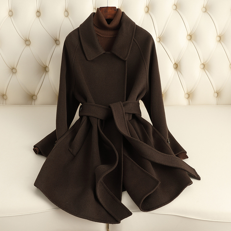 Picture of High-End Double-Sided Cashmere Outwear for Women 2025 Autumn and Winter New Loose Small Mid-Length Woolen Outwear for Women