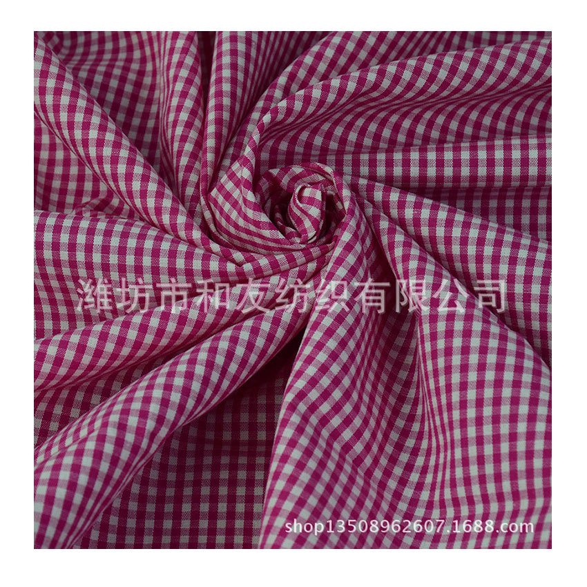 Picture of cotton yarn-dyed check yarn-dyed plaid shirt fabric 40s cotton women's dress summer cloth