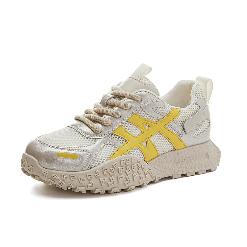 Picture of Genuine Leather Forrest Gump Shoes for Women 2023 Summer New Thick-Soled Mesh Breathable Sports Shoes for Women Casual and Comfortable Dad Shoes for Women