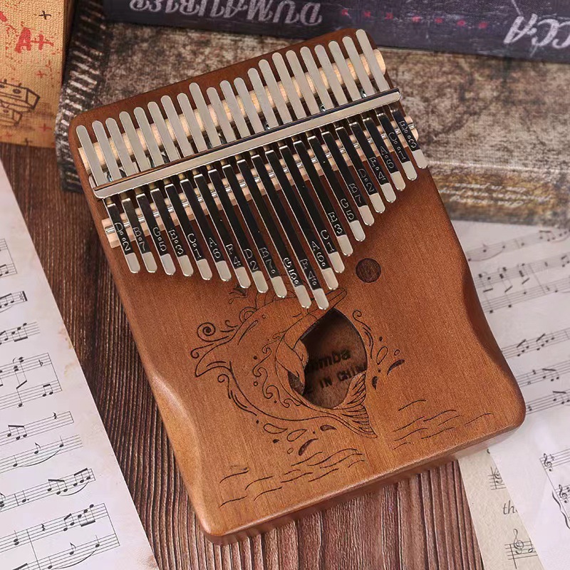 Picture of Thumb Piano 17-Tone Kalimba Kalimba 21-Tone Kalimba Finger Piano Instrument Solid Wood Rainbow Model