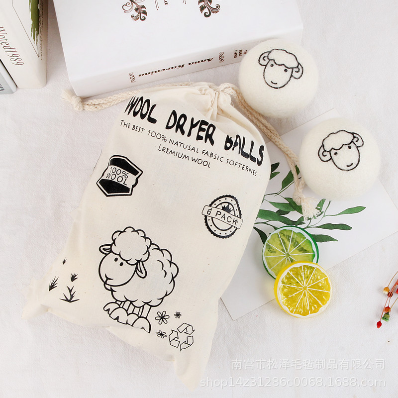 Picture of Cross-border wholesale drying wool ball White felt drying ball anti-winding dryer laundry ball