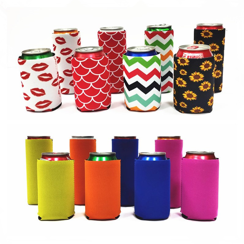 Picture of Cross-Border Hot-Selling Diving Material Rainbow Cola Sleeve 12oz Foldable Can Beer Cooler Sleeve