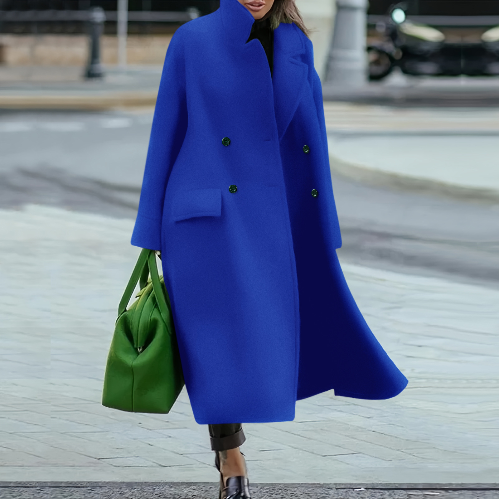 Picture of Amazon Cross-border Foreign Trade Europe and America Explosions Loose Winter and Autumn Women's Woolen Jacket Warm Commuting Elegant Coat