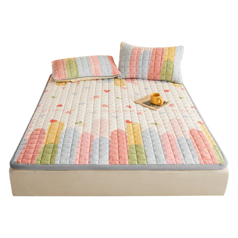 Class A Thickened Milk Velvet Mattress Winter Warm Coral Velvet Bed Mattress Household Folding Cushion Dormitory Mat
