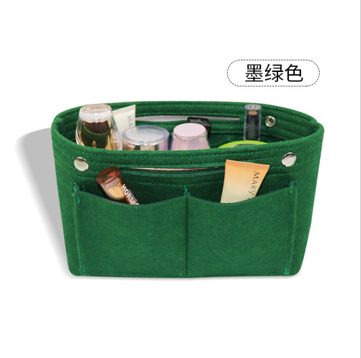 Picture of Factory wholesale felt cosmetic bag multi-functional Women's Travel liner bag large capacity felt snap storage bag
