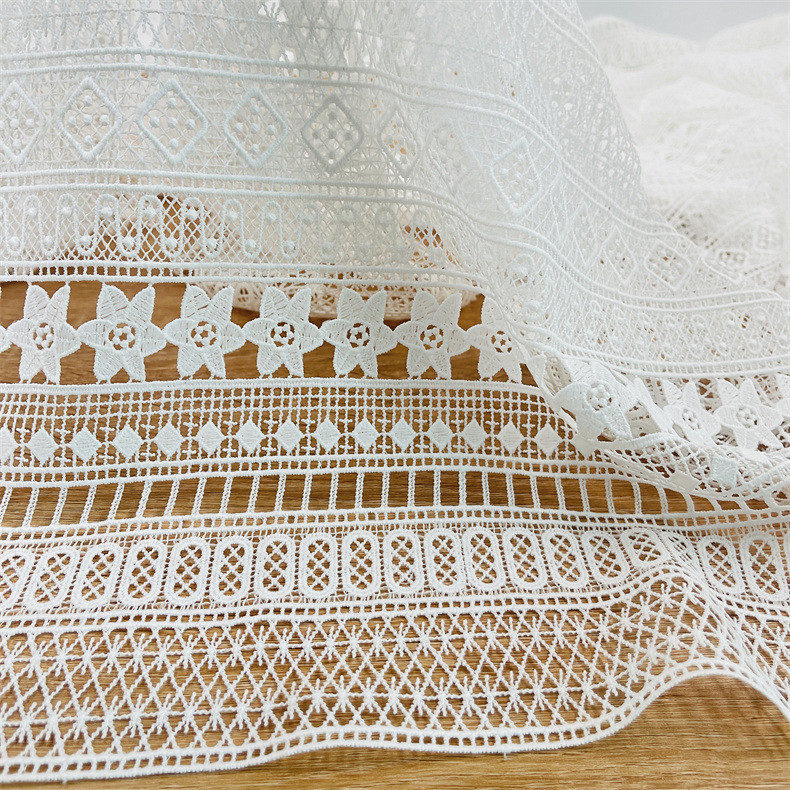 Wholesale water soluble milk silk hollow embroidery clothing lace fabric dress fabric water soluble embroidery cloth