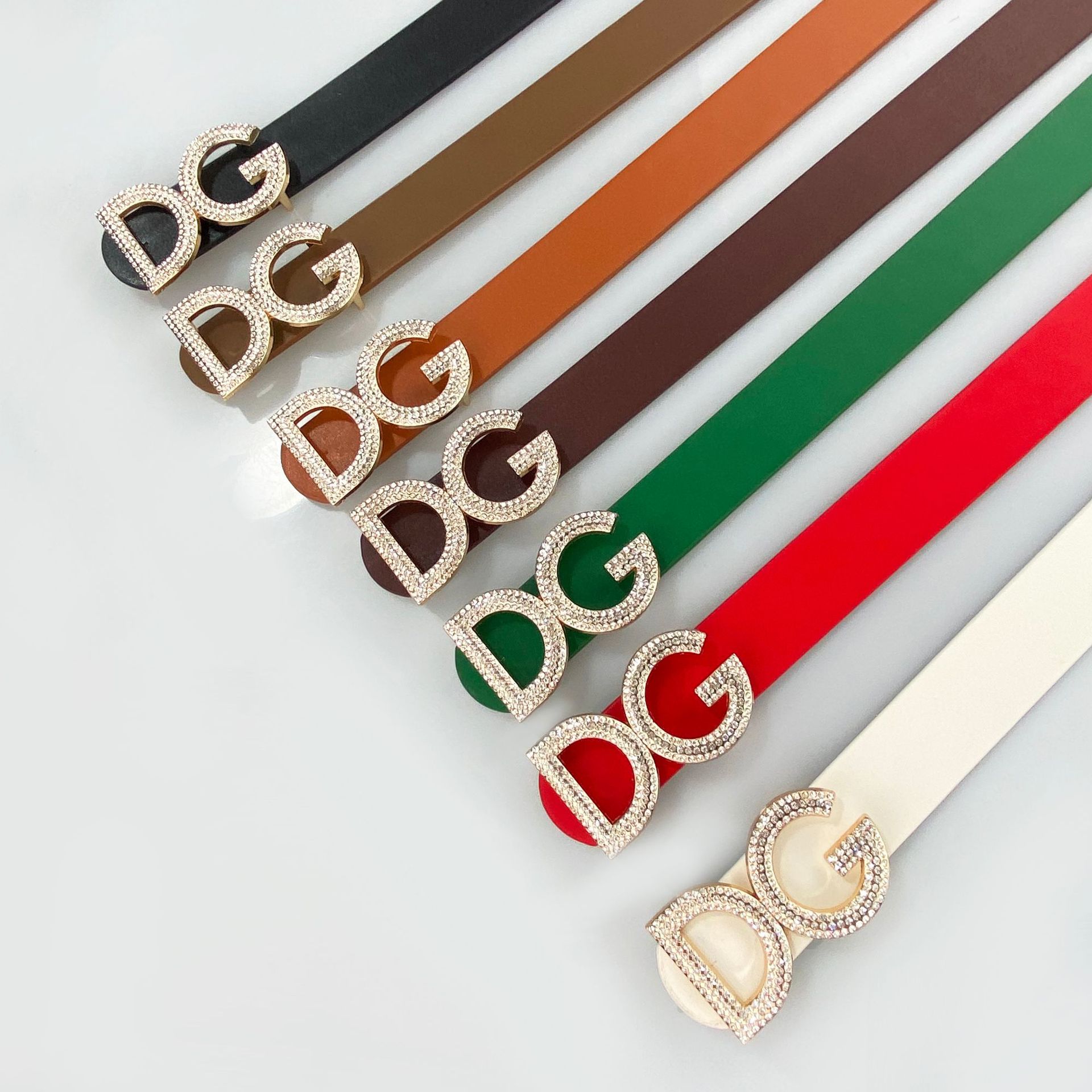 New Letter DG Belt Diamond All-match Simple Women's Belt Elastic Rubber Suit Skirt Waist Seal in stock Batch